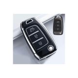 emii auto spare parts Hyundai Solaris 2 Elantra i30 i35 i40 Tucson Kona Santa Fe Verna Sustalı Model Anahtar Kılıfı Siyah