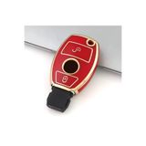 emii auto spare parts Mercedes Uyumlu Anahtar Kılıfı 2 Tuşlu Model Kırmızı/Gold