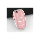 emii auto spare parts Peugeot 2008 Citroen C4 X Anahtar Kılıfı Sustasız Anahtar Uyumlu Işık Simgeli Pembe