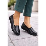 Emil Shoes Içi Hakiki Deri Kışlık Taban Tam Ortopedik Topuk Jelli Siyah Anne Ayakkabısı - Siyah-001