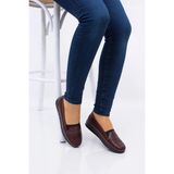 Emil Shoes Kadın Bordo Tam Ortopedik Topuk Destekli Babet Anne Ayakkabısı