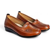 Emil Shoes Ortopedik Anne Ayakkabı Içi Deri Topuk Jelli Günlük Yumuşak Kadın Ayakkabı - Taba