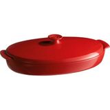 Emile Henry Balık Buğlama Kırmızı Burgundy Seramik Oval Fırın Kabı 42 cm - Kırmızı - Bordo - Standart