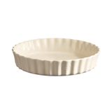 Emile Henry Clay Yuvarlak 28 CM Ekru Tart Kabı