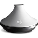Emile Henry EH776632 32 cm 4 lt Slate Beyaz Kapaklı Slate İnduksiyon Uyumlu Tajin