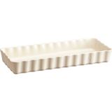 Emile Henry Ekru Seramik Dikdörtgen Tart Börek Fırın Kabı 36.5X15 cm - Standart