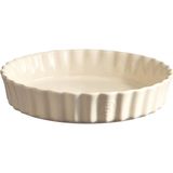 Emile Henry Ekru Seramik Yuvarlak Tart Börek Fırın Kabı 24 cm - Standart
