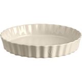 Emile Henry Ekru Seramik Yuvarlak Tart Börek Fırın Kabı 32 cm - Standart