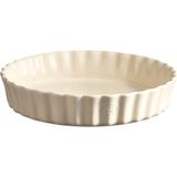 Emile Henry Ekru Seramik Yuvarlak Tart Börek Flan Fırın Kabı 28 cm - Standart