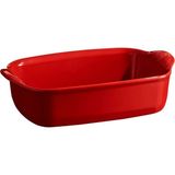 Emile Henry Kırmızı Seramik Dikdörtgen Fırın Kabı 22 cm - Kırmızı - Bordo - Standart