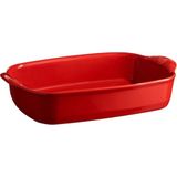 Emile Henry Kırmızı Seramik Dikdörtgen Fırın Kabı 36 cm - Kırmızı - Bordo - Standart