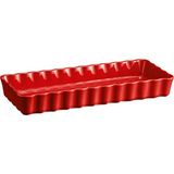 Emile Henry Kırmızı Seramik Dikdörtgen Tart Börek Fırın Kabı 36 cm - Kırmızı - Bordo - Standart