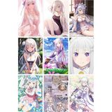 Emilia Re Zero Fotokart Fotokart 9 Adet Pvc Kaplı 8*6 cm Parlak Fotokartlar