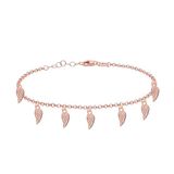 Emılıano Jewellery Taşsız Rose Altın Kaplama Sallantılı Kanat Desenli Gümüş Halhal