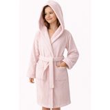 Emillie %100 Pamuk Ihracat Fazlası Kadife Çocuk Bornozu Unisex - 6 - 8 Yaş - Açık Pembe