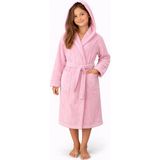Emillie %100 Pamuk Ihracat Fazlası Kadife Çocuk Bornozu Unisex - 6 - 8 Yaş - Pembe