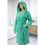 Emillie %100 Pamuk Kadife Ihracat Fazlası Unisex Bornoz -Yüksek Kalite - S - M - Yeşil