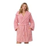 Emillie Kapşonlu Bukle Bornoz -%100 Pamuk - S - M - Pembe