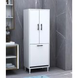 Emily Kirli Çamaşır Sepetli Kapaklı Banyo Dolabı, Beyaz