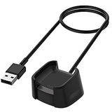 Emilydeals Fitbit Versa Lite/Versa 1/Versa SE için Şarj Cihazı, Fitbit Versa Lite için 1,0 m Kablo Kablolu Yedek USB Şarj İstasyonu, Versa Akıllı Saat (Siyah)