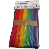 Emin Teknoloji Ahşap Çubuk Renkli Set 1.6X14MM - 50 Adet Ahşap Dondurma Çubuğu El Sanatları Maket Yapımı - 1,6 x 14 mm