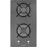 (Eminçelik Ürünüdür) ELLETİ Elt-Ah 4120 Bg30 Eng Domino Siyah Cam Ankastre Ocak 30 Cm