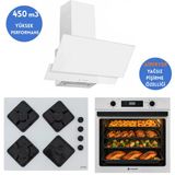 Eminçelik Ve Afm T1 Airfryer Mod Dijital Turbo Cam Beyaz Ankastre Set (Af 2190 W +Fm2201+Fm3301w)