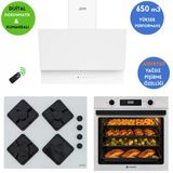 Eminçelik ve Afm T2 Airfryer Mod Dijital Turbo Cam Beyaz Ankastre Set (Af 2190 W +FM2201+FM3401W)