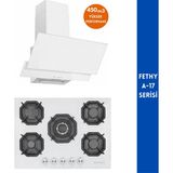 Eminçelik ve Afm Tech Marka Fethy A-17 5 Gözlü 2'li Beyaz Ankastre Set (22 386 Wok + FM3301)