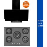 Eminçelik ve Afm Tech Marka Fethy A-19 5 Gözlü 2'li Siyah Ankastre Set (22 385 Wok + FM3250)