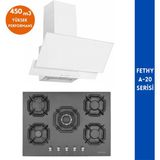 Eminçelik ve Afm Tech Marka Fethy A20 5 Gözlü 2'li Siyah-Beyaz Ankastre Set (22 385 Wok +FM3301)