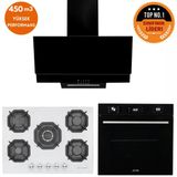 Eminçelik ve AFM TECH Markalı / Axe 5 Gözlü 1'WOK Dijital Ankastre Set ( 22 386 + FM7700 + FM3250 )