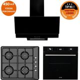 Eminçelik ve Afm Tech Markalı /black One Dijital Turbolu Ankastre Set ( 31 222 + FM7700 + FM3250 ) - Siyah
