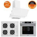 Eminçelik ve AFM TECH Markalı / BOLD Turbolu Dijital Cam Beyaz Ankastre Set (12 226+ FM7701+FM3301)