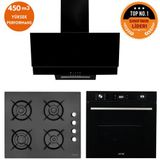 Eminçelik Ve Afm Tech Markalı / Delta Dijital Turbolu Siyah Ankastre Set (12 225 + Fm7700+ Fm3250)