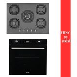 Eminçelik ve Afm Tech Markalı /fethy-03 Turbolu Dijital 2'li Siyah Ankastre Set (22 385 WOK+FM7700)