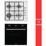 Eminçelik ve Afm Tech Markalı /fethy-07 Turbolu Dijital 2'li Inox Siyah Ankastre Set (31220+FM7700) - Beyaz