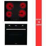 Eminçelik ve Afm Tech Markalı/ Fethy-08 Vitro. Elektrikli 2'li Siyah Ankastre Set (Vc 640 + FM7700)