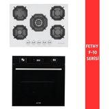 Eminçelik ve Afm Tech Markalı /fethy-10 Turbolu Dijital 2'li Siyah Ankastre Set (22 386 WOK+FM7700) - Beyaz
