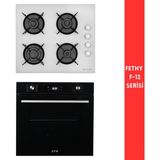 Eminçelik ve Afm Tech Markalı /fethy-12 Turbolu Dijital 2'li Cam Ankastre Set ( 12 226 + FM7700) - Beyaz