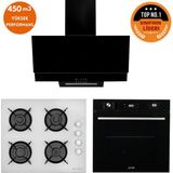 Eminçelik ve Afm Tech Markalı / Forza Dijital Turbolu Ankastre Set (12 226 + FM7700 + FM3250) - Beyaz