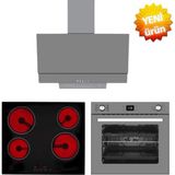 Eminçelik ve Afm Tech Markalı / Royal Elektrik Vitro. Ankastre Set ( Vc 640 + FM7710 + FM3407 ) - Siyah