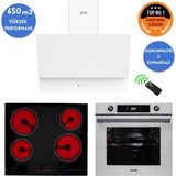 Eminçelik ve Afm Tech Markalı/ Seher Elektrikli Vitro. Dijital Ankastre Set (VC640+FM7701+ FM3401) - Siyah