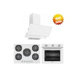 Eminçelik ve Afm Tech Markalı/eroa 6+1 Turbolu Beyaz Cam Ankastre Set (22 386 Wok +FM7601 +FM3301W)