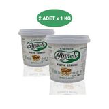 Emine türk anneli 2 Adet X 1 Kg Fıstık Ezmesi Şekersiz Sade Annemeli Ile %100 Doğal %100 Fıstık