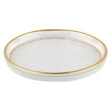 EminHome 1 Adet Rexy Yaldızlı Cam Pasta Tabak 16 cm