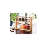 Eminhome Bambu Kapaklı 7 Parça Cam Baharat Takımı -G2747