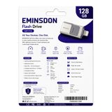 EMiNSDON 128GB Flash Bellek IPhone 5-14 Modeller Arası İos Uyumlu Bilgisayarla Uyumlu Lightning USB OTG