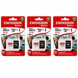 EMiNSDON 32GB 3 Adet Hafıza Kartı Mini Kamera Ev Araç Güvelik Kamerası Uyumlu Telefon Micro SD Class10