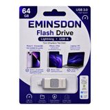 EMiNSDON 64GB Flash Bellek IPhone 5-14 Modeller Arası İos Uyumlu Bilgisayarla Uyumlu Lightning OTG USB